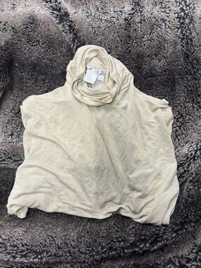 WinterSilks Cream Cowl Neck Turtleneck Sweater